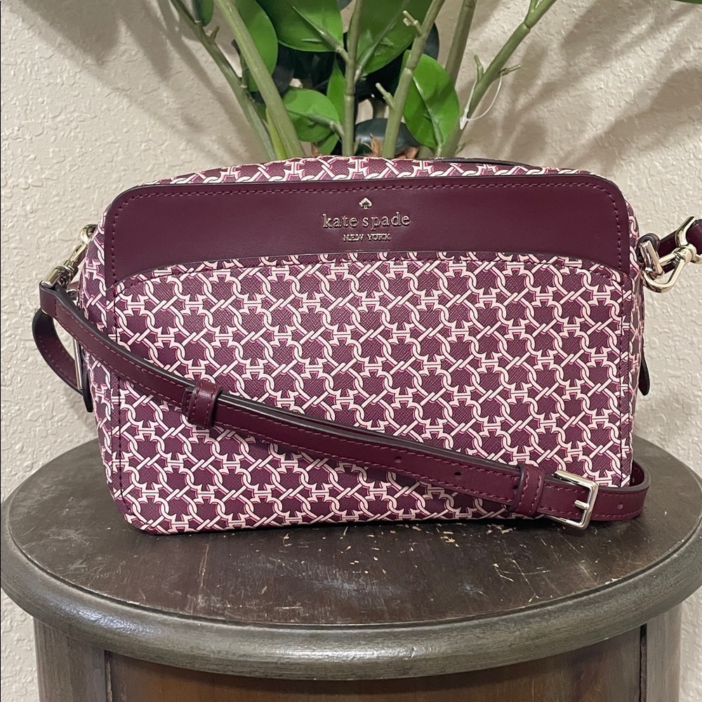 kate spade Floral Motif Maroon Crossbody Bag